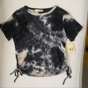 NWT Forever Rose Couture Side Ruched Tied Top Sz M